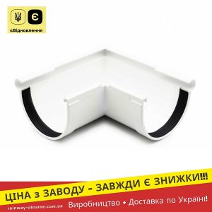 rainway-ukraine.com.ua Кут ринви зовнішній 90° (RAINWAY 130) білий
